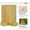 Gulches Freestanding Outdoor Privacy Screen,4 Self-Draining Planters/Raised Garden Beds,3 Hinged Panels for Hot Tub, Patio,Backyard, Deck,Natural - 3 of 4