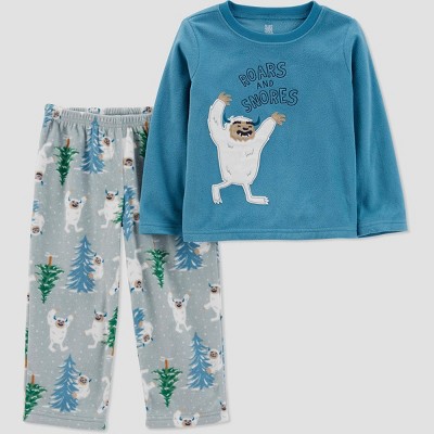 Toddler Boys' 2pc Yeti Fleece Pajama Set - Just One You® made by carter's Blue 2T