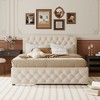 Queen Size Upholstered Platform Bed with USB Ports and Twin Size Trundle Bed/2 Drawers-ModernLuxe - 2 of 4