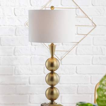 33" Metal Mackenzie Table Lamp (Includes LED Light Bulb) Gold - JONATHAN Y