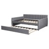 TIRAMISUBEST Full Size Upholstered Daybed with Trundle and Wood Slat Support, Velvet Daybed Frame Sofa Bed with Backrest for Living Room - 3 of 4