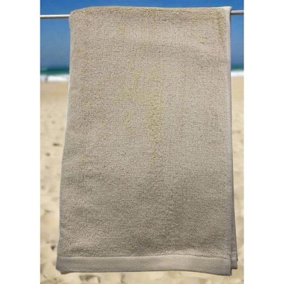 Taupe Color Bleach Safe Luxury Beach Towel By Rifz Textiles