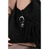 Rosalin - Black Suede Leather Tassel Shoulder Bag (Women) black standart - 2 of 4