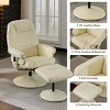 PU Leather Massage Recliner Chair with Ottoman and Heated Seat,360° Swivel and 140° Adjustable Backrest Recliner-The Pop Home - 2 of 4