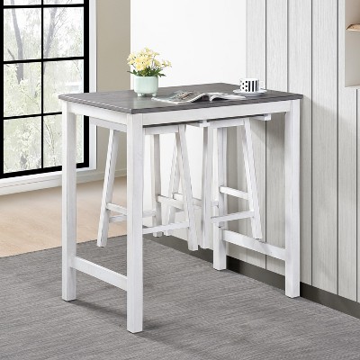 NicBex Dining Table Set for 3 Dining Room Table Set Counter Set Hanging Stool Counter Height Dining Table Set for Dining Room Small Space