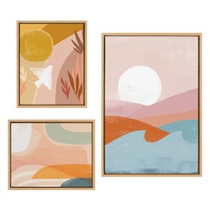 Laurel All Things Decor (Set of 3) Sylvie Endless Summer Sunrise Marrakesh Framed Canvas Wall Art Set by Kate Aurelia Holloway - 1 of 4