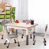 homfan Modern Kids Table,1 Table and 4 Chairs Set with Non-Slip Legs&Organizer Graffiti Desktop,Preschool Activity Kids Desk for Ages 2-10 - 2 of 4