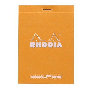 Rhodia Staplebound Notepad - Dot grid 80 sheets - 3 3/8 x 4 3/4 - Orange cover - 1 of 4