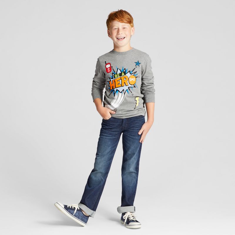 Boys' Straight Fit Stretch Jeans - Cat & Jack™, 3 of 10