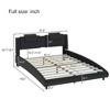 Full/Queen/King Size Platform Bed, Modern Style Faux Leather Upholstered Bed Frame with LED Light and Adjustable Headboard - ModernLuxe - 4 of 4