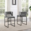 Best Master Furniture,Lynx Black Velvet Bar Stools (Set of 2) - 3 of 3