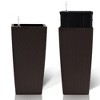 ORRD Square Planter 22-inch, Faux Rattan Pot with Self-Watering System, 2-Pack Brown Indoor Outdoor Flower Pot for Patio Porch - 2 of 4