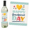 Big Dot of Happiness Happy Grandparents Day - Grandma & Grandpa Party Decorations for Women and Men - Wine Bottle Label Stickers - Set of 4 - 2 of 4