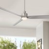 Casa Vieja 60" Sailplane Modern Indoor Outdoor Ceiling Fan 3 Blade LED Light Remote Control Silver Finish Bedroom Patio Living Room Damp Rated - 2 of 4