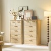 Sapphtopaz Modern Dresser with Curved Profile Design Fluted Chest of Drawers with Wood Handles Chest of Drawers for Bedroom, Entryway - 3 of 4