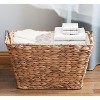 Large Multipurpose Handwoven Water Hyacinth Wicker Basket, Ideal for Organizing and Storing Towels Outdoors - 2 of 4