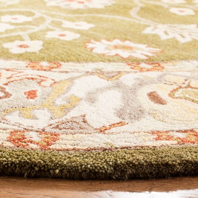 Handmade Luxe Green Wool 6' Tufted Round Rug