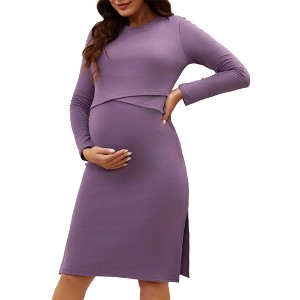 blue dress for baby girl Plus Size Maternity Dress Royal Blue main image 1