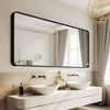 Black Painted Aluminum Alloy Rounded Rectangular Floor Mirror(Deep Mirror - No Bracket) - 2 of 4