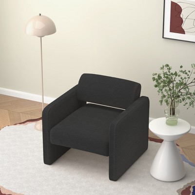 KTMBDW Mid-Century Accent Chairs, Modern Upholstered Living Room Chair, Cozy Armchair Back for Bedroom, Office, Living Room