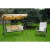 Kozyard Belle 3-Seater Outdoor Patio Glider Swing featuring a Durable, Weather-Resistant Powder-Coated Steel Frame and Comfortable Textilene Seats - 4 of 4