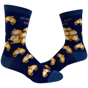 Crazy Dog T-Shirts Women's Nothing Butt Happiness Socks Funny Dog Butt Graphic Novelty Footwear - 1 of 4