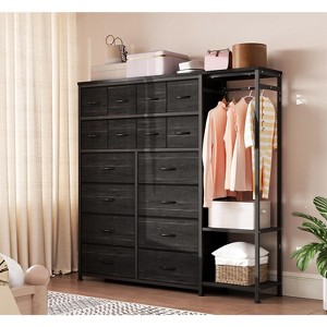 16 - Drawer Storage Shelf - Iron Frame + MDF Fabric, Multi - Drawer Organizer for Bedroom - 1 of 4