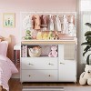 PAKASEPT Baby Changing Table, Infant Diaper Changing Station with Wheels, Table Top & Clothes Rail, and 2 Drawers and Cabinet - 4 of 4