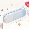 INFURNIC Pencil Cases Kids Large Capacity Waterproof Zipper Pouch Extra Big Pencil Bag for School Supplies Art Tools, Blue, 8.3"*2.8"*0.5" - 2 of 4