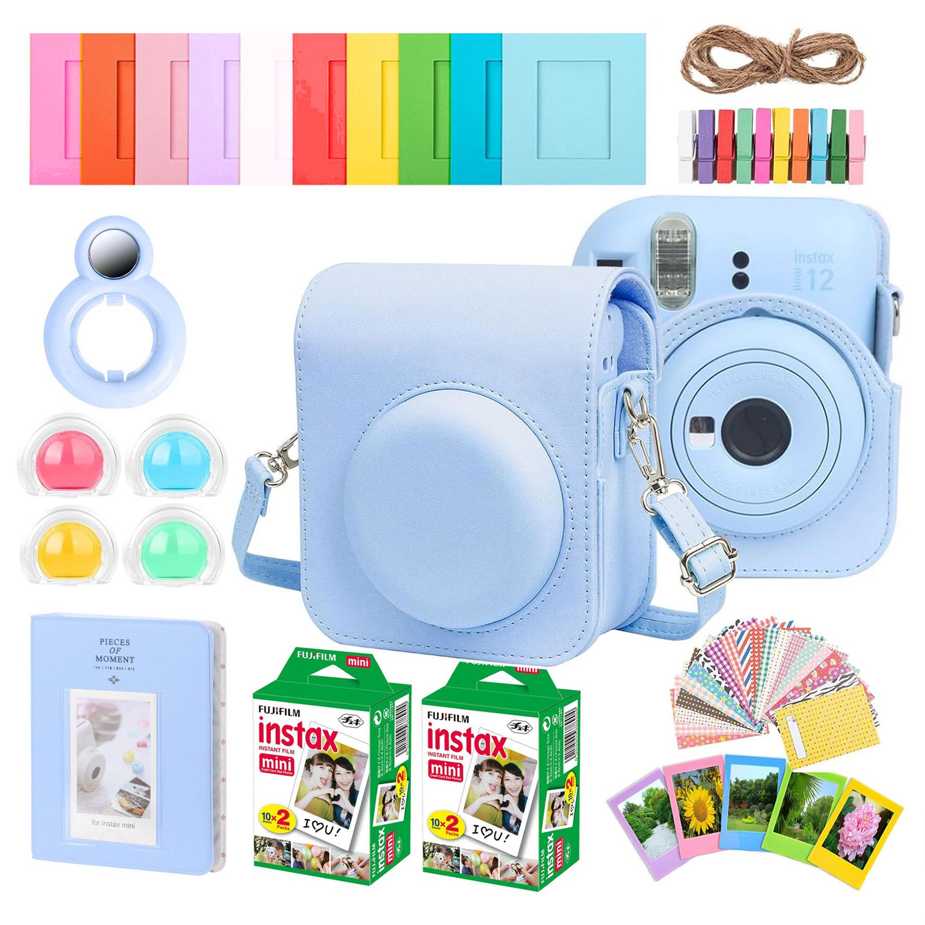 Fujifilm 2x10 Film Mini Instax Film Pack Camera Accessory Bundle – Filters Included – Complete Photography Starter Kit