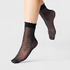 Women's Hearts and Polka Dot Sheer 2pk Anklet Socks - A New Day™ Black/White 4-10: Lightweight Knit, Banded Cuff, Hand Wash - 2 of 3
