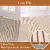 Large Washable Area Rug Modern Abstract Striped Carpet for Living Room Bedroom Dining Room Office, Non-Slip Low-Pile Easy Care - 2 of 4