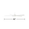 60" Casa Vieja Modern Indoor Ceiling Fan with LED Light Remote Control Matte White for Living Kitchen House Bedroom Family Dining Home Office Room - 4 of 4