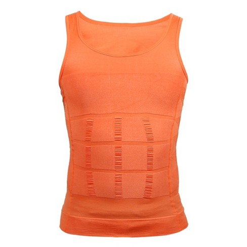 Unique Bargains Men Body Slimming Tummy Shaper Underwear Stretch Shapewear  Waist Girdle Shirt Nylon Orange M : Target