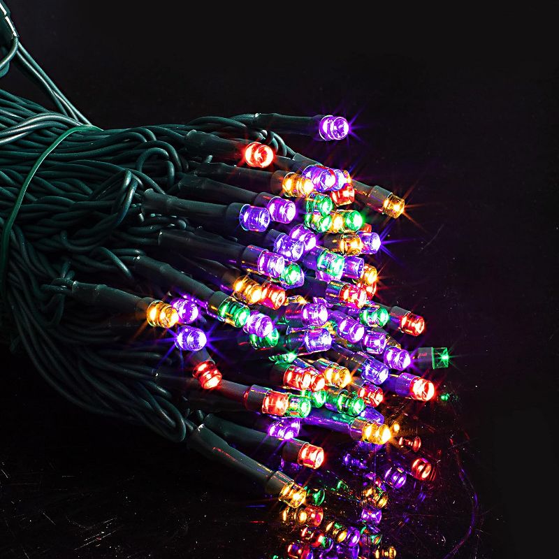 150 Multicolor LED Green Wire String Lights, 8 Modes, 2 of 8