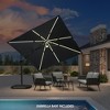 PURPLE LEAF 10x10 Ft Cantilever Umbrella Square Solar Powered LED Outdoor Patio Umbrella with 360°Rotation Adjustable With Base - 2 of 4