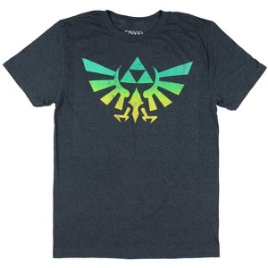 Nintendo The Legend Of Zelda Men's Ombre Fade Triforce Logo Heather T-Shirt - 1 of 3
