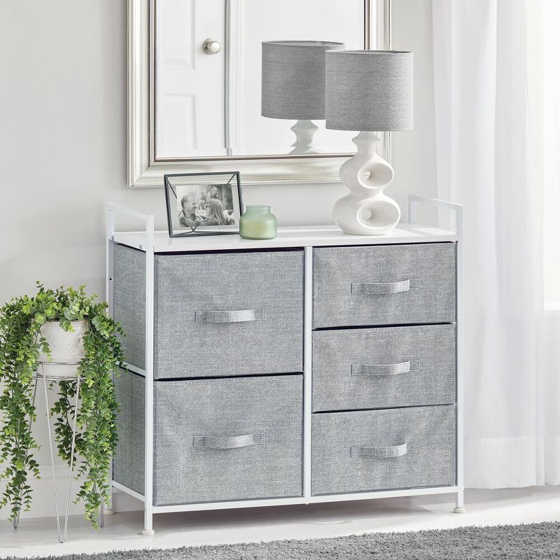 mDesign Storage Dresser Furniture with 5 Removable Fabric Drawers, 2 of 8