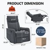 MAYEERTY Heat Massage Manual Recliner Chair with Rocker and Swivel in Fabric for Living Room, Grey - 3 of 4