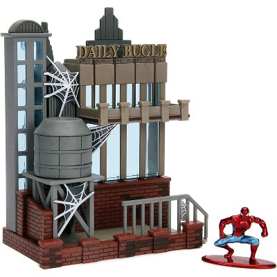 Jada Toys Nano Metalfigs 99983 Toys Marvel Spider Man City Scene-Daily Bugle Display with Figure, Multicolor