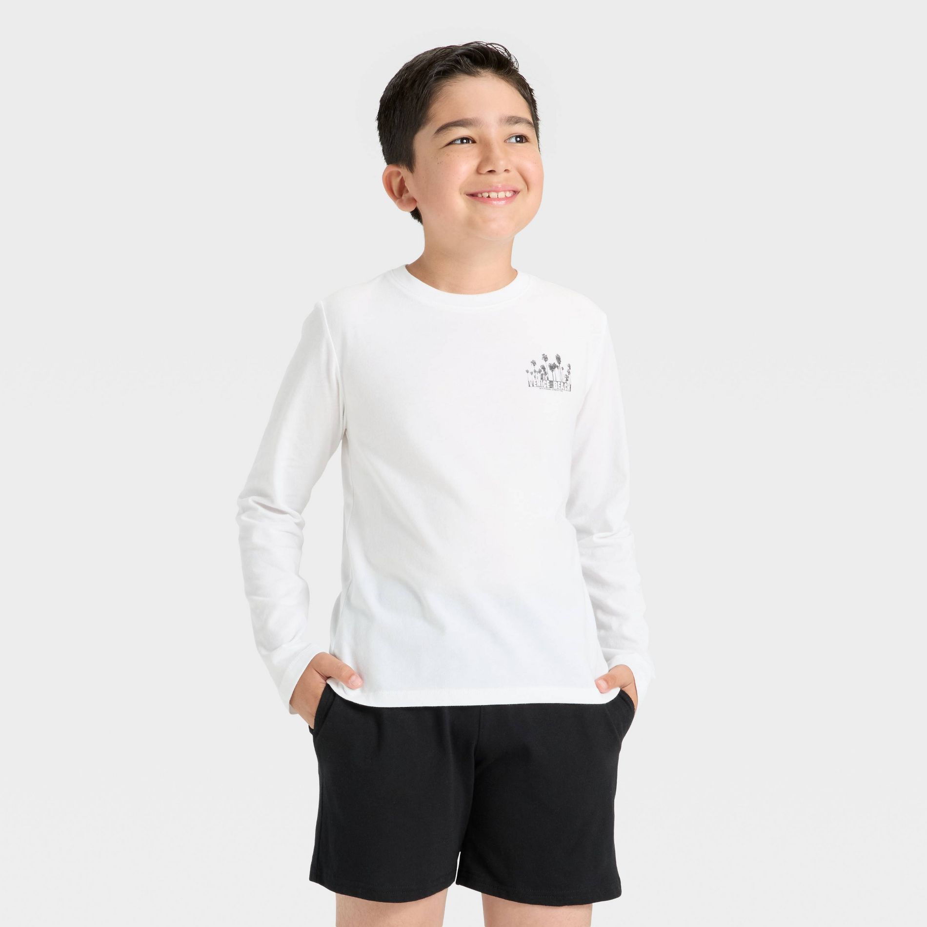 Boys' Long Sleeve 'Venice Beach' Graphic T-Shirt - Cat & Jack™ White XL
