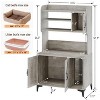 Large Cat Litter Box Enclosure Furniture with 3 Open Shelves and Storage Cabinet, Farmhouse Cat House Washroom - 2 of 4