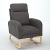 CAVINAS 15" Modern Rocking Chair Nursery,Upholstered Glider Rocking Armchair with Side Pocket,Living Room Accent Chair With High Backrest - 2 of 4