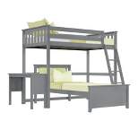 Max & Lily L-Shaped Twin over Twin Bunk Bed with Desk