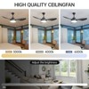 47 Inch Ceiling Fans with Lights and Remote 6-Speeds Noiseless Reversible DC Motor, 3CCT, ABS Blades Ceiling Fan for Outdoor Indoor Farmhouse Patio - 2 of 4