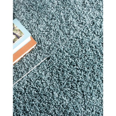Lavish Slate Blue Rectangular Shag Rug 8'x11'