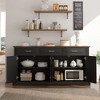 Bella Depot 63" Fluted Farmhouse Sideboard Buffet Cabinet with Storage Drawers - 4 of 4