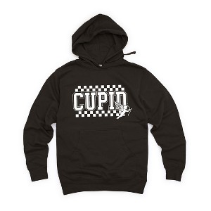 Simply Sage Market Women's Graphic Hoodie Cupid Varsity Checkered - 1 of 3