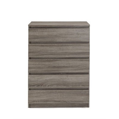 Wood Scottsdale 5 Drawer Chest in Truffle Gray-Tvilum