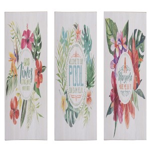 Transpac MDF Beach Humor Block Decor Set of 3 Spring Home Decorations - 1 of 1